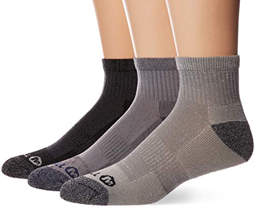 Merrell Men’s 3 Pack Cushioned Performance Hiker Socks (Low/Quarter/Crew Socks), Charcoal Black (Quarter), Shoe Size: 9.5-12