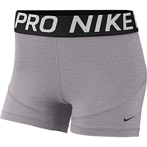 Nike Women’s Pro 3″ Training Short (Gunsmoke/Heather/Black/Black, Small)