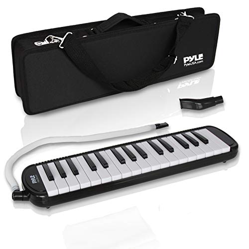 Pyle Professional Mouth Piano Melodica Instrument – Mouth Keyboard Piano Organ Melodica Set w/Mouthpiece, Tube Accessories, for Beginner or Band – Pyle (Black)