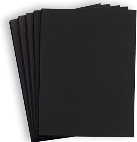 Hamilco Black Colored Cardstock Thick Paper – 8 1/2 x 11″ Heavy Weight 80 lb Cover Card Stock – for Scrapbook Craft Calligraphy or Chalkboard Papers for Printer – 50 Pack