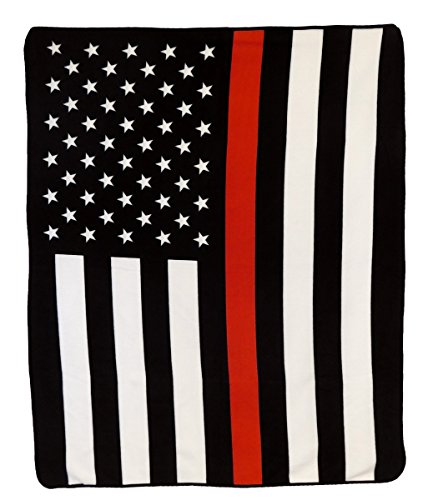 Infinity Republic – Thin Red Line Soft Fleece Throw Blanket – 50×60 Perfect for Living Rooms, bedrooms, Kids’ Rooms, Outdoors!