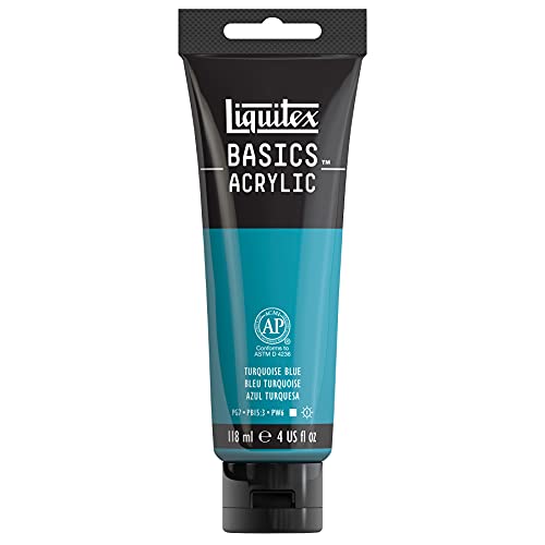 Liquitex BASICS Acrylic Paint, 118ml (4-oz) Tube, Turquoise Blue