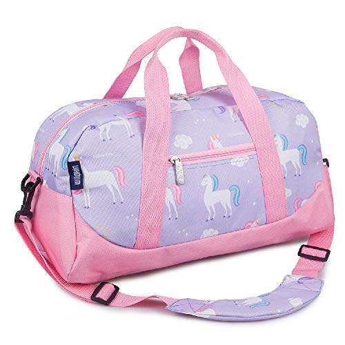 Wildkin Kids Overnighter Duffel Bags for Boys & Girls, Perfect for Early Elementary Sleepovers Duffel Bag for Kids, Carry-On Size & Ideal for School Practice or Overnight Travel Bag (Unicorn)
