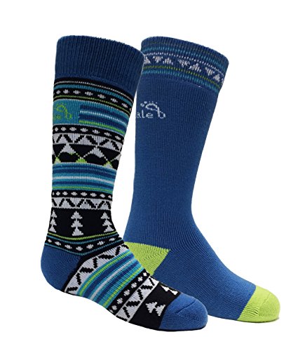 Bridgedale Kids Merino Ski Socks – 2 Pack, Black/Blue, Small