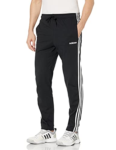 adidas Essentials Men’s 3-Stripes Tapered Open Hem Pants, Black/White, 3X-Large
