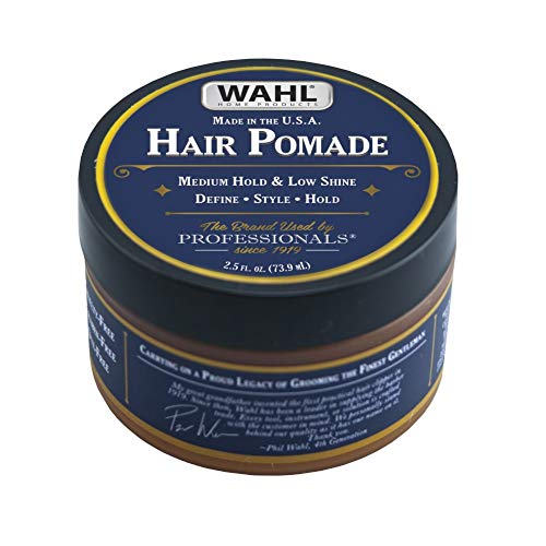 WAHL Hair Pomade for Styling with Essential Manuka/Meadowfoam Seed/Clove & Moringa Oil for Control Hold Shine – Model 805611A