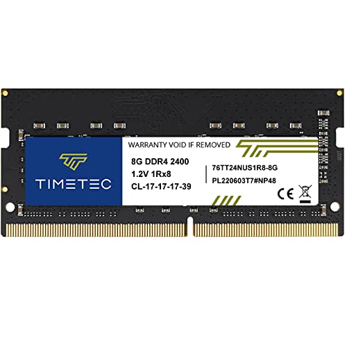 Timetec 8GB DDR4 2400MHz (DDR4-2400) PC4-19200 (PC4-2400T) Non-ECC Unbuffered 1.2V CL17 1Rx8 Single Rank 260 Pin SODIMM Laptop Notebook PC Computer Memory RAM Module Upgrade (8GB)