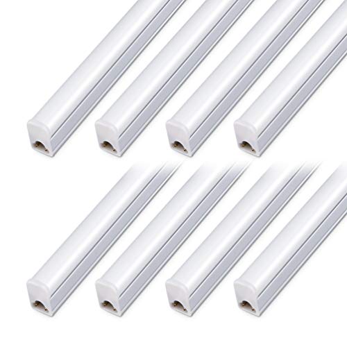 (Pack of 8) Kihung LED Shop Light 4FT, 20W 2200lm 6500K (Super Bright White), T5 Integrated Fixture with Linkable Shop Light, Corded Electric with Built-in ON/Off Switch