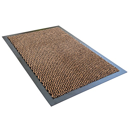 ULTRALUX Indoor Entrance Mat | 31” x 47” | Polypropylene Fibers and Anti-Slip Vinyl Backed Entry Rug Doormat | Brown | Home or Office Use | Multiple Sizes
