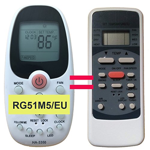 YING RAY Replacement for Westinghouse Air Conditioner Remote Control Model Number RG51M5/EU (It Doesn’t Work for Other Brands)