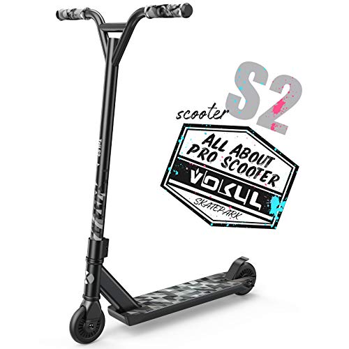 VOKUL Pro Trick Scooter for Kids 6 Years Up & Teens – Stylish Entry Level Stunt Freestyle Scooter with Stable Performance for Boys,Girls(New/Black)