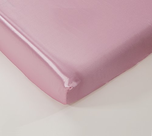 EHP Super Soft & Silky Satin Crib Fitted Sheet 28″ X 52″ + 9″ (Solid/Deep Pocket) (Light Pink)