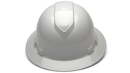 Pyramex Ridgeline Full Brim Hard Hat, 4-Point Ratchet Suspension, Shiny White Graphite Pattern | The Storepaperoomates Retail Market - Fast Affordable Shopping