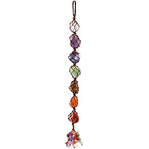 Top Plaza Gemstones Reiki Healing Crystals Hanging Ornament Home Indoor Decoration for Good Luck,Yoga Meditation,Protection (7 Chakra)