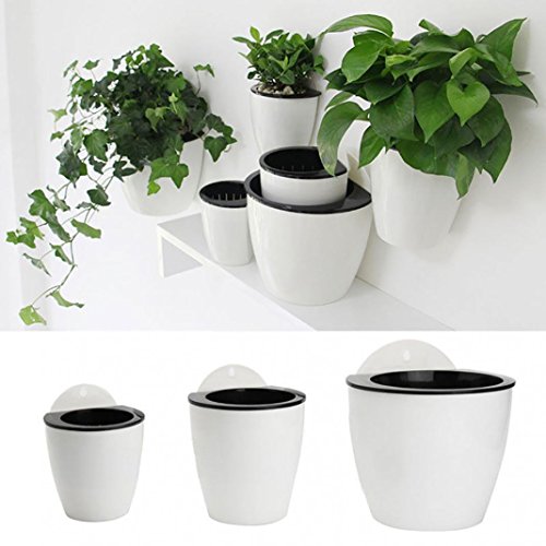 Creative Wall Hanging Plant Pot Holder Self Watering Planter Flowerpot Container Home Wall Decor Container for Garden Balcony Decorative Flower Planter Vase size M