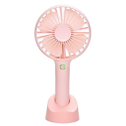 YIHUNION Mini Handheld Fan Portable, Hand held Personal Fan Rechargeable Battery Operated Powered Cooling Desktop Electric USB Fan with Fan Stand, 2500mAh Battery 4 Modes for Home Travel Outdoor（Pink）