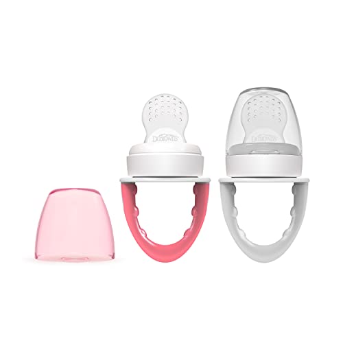 Dr. Brown’s Designed to Nourish, Fresh Firsts Silicone Feeder, Pink & Gray, 2 Count
