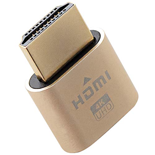 BUYMINERS.CA 4K HDMI Dummy Plug – Virtual Monitor Display Emulator, Headless Display Adapter Supports up to 3840×2160@60Hz, 1080@120Hz DVI EDID Emulator (Single)