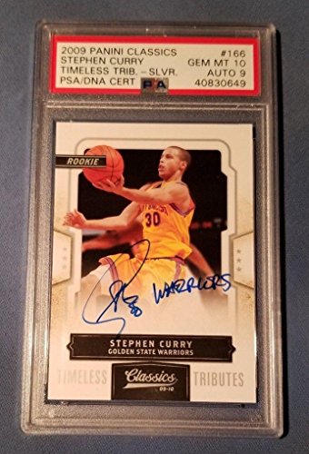2009 Stephen Curry Panini Classics Timeless Signed RC PSA GEM MINT 10 AUTO 9 – Basketball Slabbed Autographed Rookie Cards