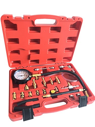 GooMeng 0-140 PSI Fuel Injection Pressure Tester Kit,Automotive Fuel Test kit,with Case for Gasoline-Driven Car,Truck,RV,SUV & ATV(TU-114)