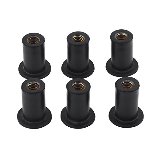 Windshield Bolts, 6pc M5 Quality Durable Rubber Well Nuts for Sealing Holes or Isolating Vibrations for Motorcycles Kayak Canoe Boats