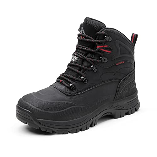 NORTIV 8 Men’s A0014 Black Insulated Waterproof Construction Hiking Winter Snow Boots Size 12 M US