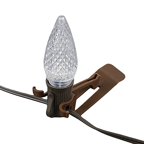 Novelty Lights 39032 Brown All in One Christmas Light Clip, C7/C9 Base, Mini Lights, Shingle and Gutter Mount, 25 Pack