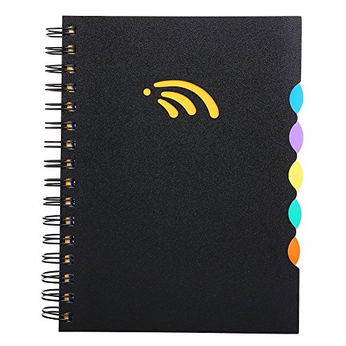 A5 Notebook, 5 Subject Spiral Notebook and Journals, Wide Ruled, Lab Professional Notepad, Colored Dividers with Tabs, 5.83”×8.27”, 290 Pages, Hardcover Memo Planner for School Boys Girls Men Women