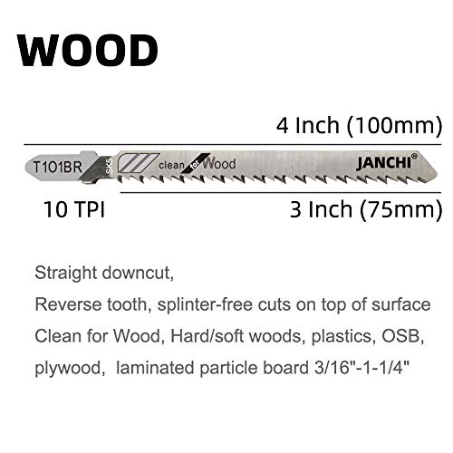 50Pack T101BR T-Shank Contractor Jig Saw Blades – 4 Inch 10 TPI Jigsaw Blades Set- Made for High Speed Carbon Steel, Clean and Precise Straight Cutting Wood Boards PVC Plastic | The Storepaperoomates Retail Market - Fast Affordable Shopping