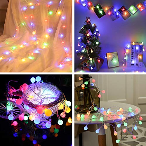 NSEN Led String Lights, 44Ft 100 LED Colored Globe String Lights, Fairy String Lights 8 Lighting Modes for Christmas Indoor Bedroom Outdoor Camping Garden Patio Holiday Decoration (Upgraded Version) | The Storepaperoomates Retail Market - Fast Affordable Shopping