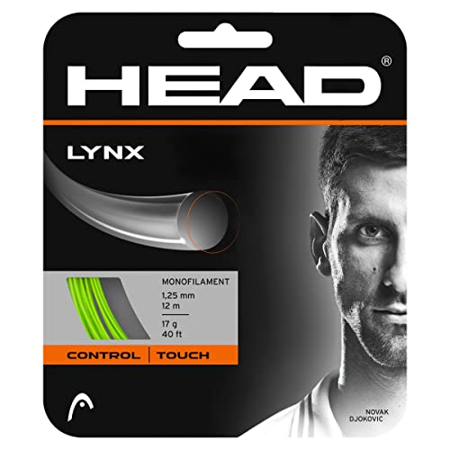 HEAD Lynx Tennis Racket String 40′ Set – 17 Gauge Monofilament Racquet String, Green