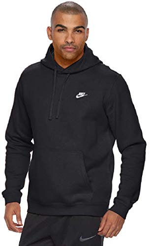 Nike Men’s Club Fleece Pullover Hoodie (BLACK, LARGE)