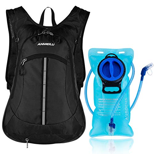 ANMEILU Hydration Pack Backpack, Bike Backpack with 2L Water Bladder, 15L Cycling Biking Ski Rucksack for Men Women