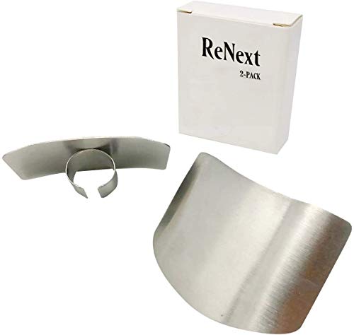 ReNext 2-PACK Stainless Steel Finger Guard for Slicing & Cutting Protector to Avoid Accidents when Chopping and Dicing Useful Kitchen Tool Gadget | The Storepaperoomates Retail Market - Fast Affordable Shopping