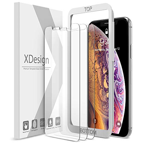 XDesign Glass Screen Protector Designed for Apple iPhone 11 Pro Max/iPhone XS MAX (3-Pack) Tempered Glass with Touch Accurate and Impact Absorb+Easy Installation Tray [Fit with Most Cases] – 3 Pack