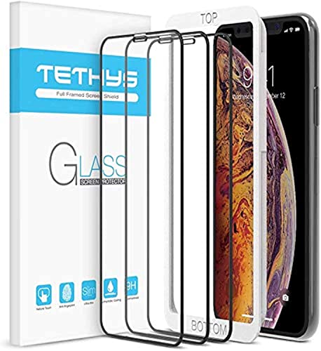 TETHYS Glass Screen Protector Designed For iPhone 11 / iPhone XR (6.1″) [Edge to Edge Coverage] Full Protection Durable Tempered Glass Compatible iPhone XR/11 [Guidance Frame Include] – Pack of 3