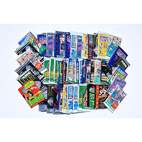 300 Unopened Football Cards Collection in Factory Sealed Packs of Vintage NFL Football Cards From the Late 80’s and Early 90’s