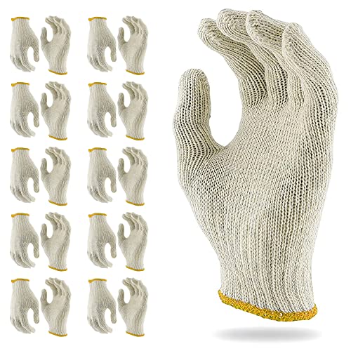 ABC String Knit Gloves Work Cotton Gloves for Men, Women Reusable Cotton Work Gloves, Breathable Working Grip Gloves