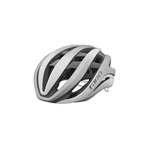 Giro Aether Spherical Adult Road Cycling Helmet – Matte White/Silver (2022), Medium