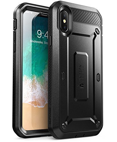 SUPCASE [Unicorn Beetle Pro Series] Case for iPhone Xs , iPhone X , Full-Body Rugged Holster Case with Built-In Screen Protector for iPhone X 2017 & iPhone Xs 5.8 inch 2018 Release (Black)