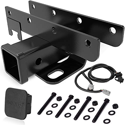 OEDRO 2″ Rear Bumper Trailer Hitch Receiver Kit, Compatible with 2007-2018 Jeep Wrangler JK 4 Door & 2 Door Unlimited, Tow Trailer Hitch w/Hitch Wiring Harness (NOT for JL Models)