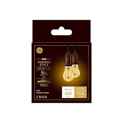 GE Vintage 2-Pack 60 W Equivalent Dimmable A15 LED Amber Soft White LED Light Fixture Light Bulb | The Storepaperoomates Retail Market - Fast Affordable Shopping