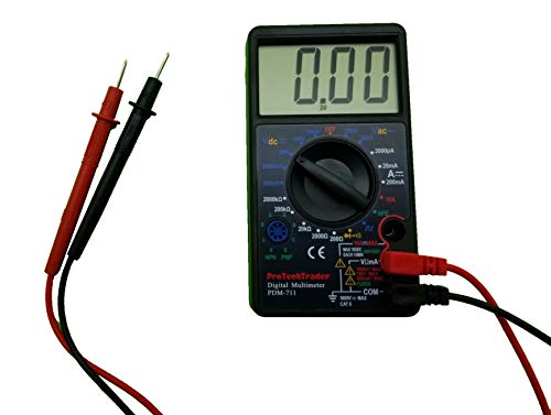 Large Screen Digital Multimeter – Volts Ohms Amps Transistor (hFE) Square Wave Output Diode & Audible Continuity Tester with Buzzer