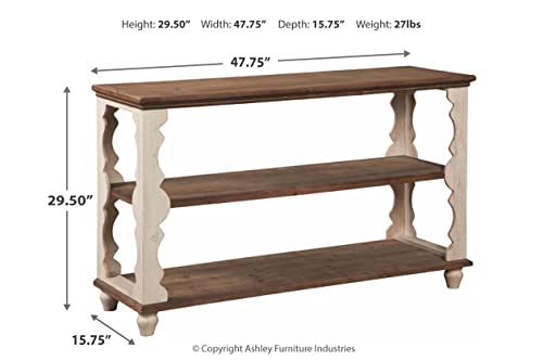 Signature Design by Ashley Alwyndale Wood 3 Shelf Console Sofa Table, Brown & White | The Storepaperoomates Retail Market - Fast Affordable Shopping