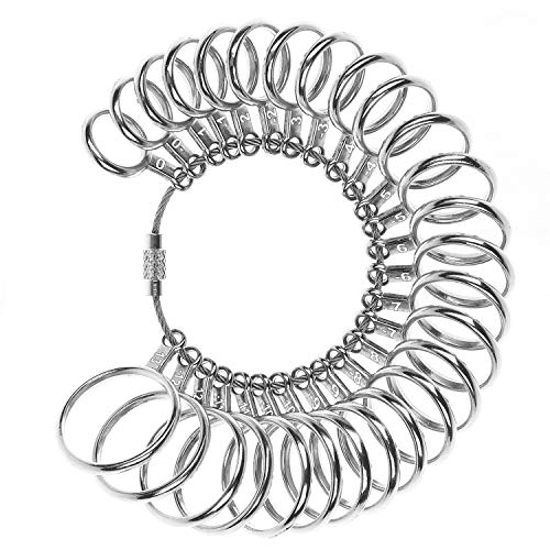 Ring Sizer – Finger Gauges Measuring Ring Tool 27 PCs Size 1-13 with Half Size