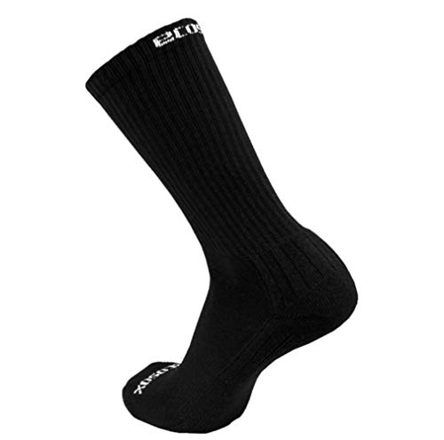Ecosox Viscose Bamboo Unisex Crew with Arch Support Socks (10-13 (3 Pack), Solid Black)