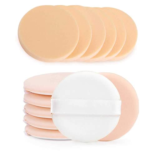 BEAKEY 12 Pcs Round Makeup Sponges with Air Cushion Powder Puff, Latex-free Boun Boun Sponges and Makeup Puff for Liquid Foundation, Powder, Concealer