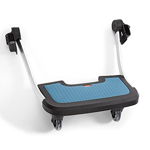 Diono Quantum Hop ‘n Roll Buggy Board, Detachable Ride Along Stroller Platform Glider Board with Clip ‘n’ Go System, Blue