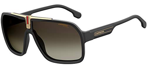 Carrera Men’s 1014/S Shield Sunglasses, Black/Brown Gradient, 64mm, 10mm