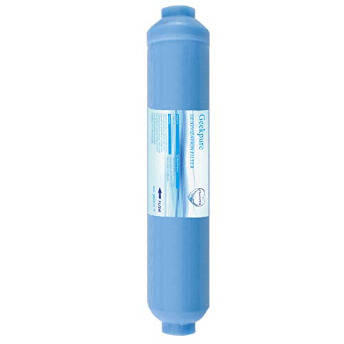 Geekpure 10-inch Inline Deionization DI Replacement Water Filter Cartridge TDS Down to 0 for Reverse Osmosis RO System -1/4”